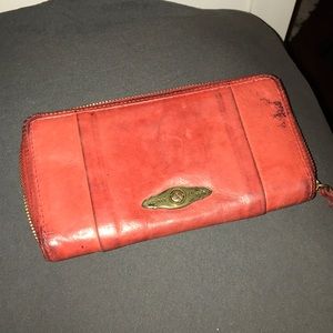 Elliot Lucas Leather Red/Orange Vintage Wallet